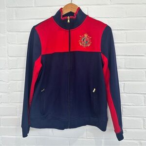Ralph Lauren Active Womens Fitness Full Zip Sweatshirt Jacket Navy Red Size XL